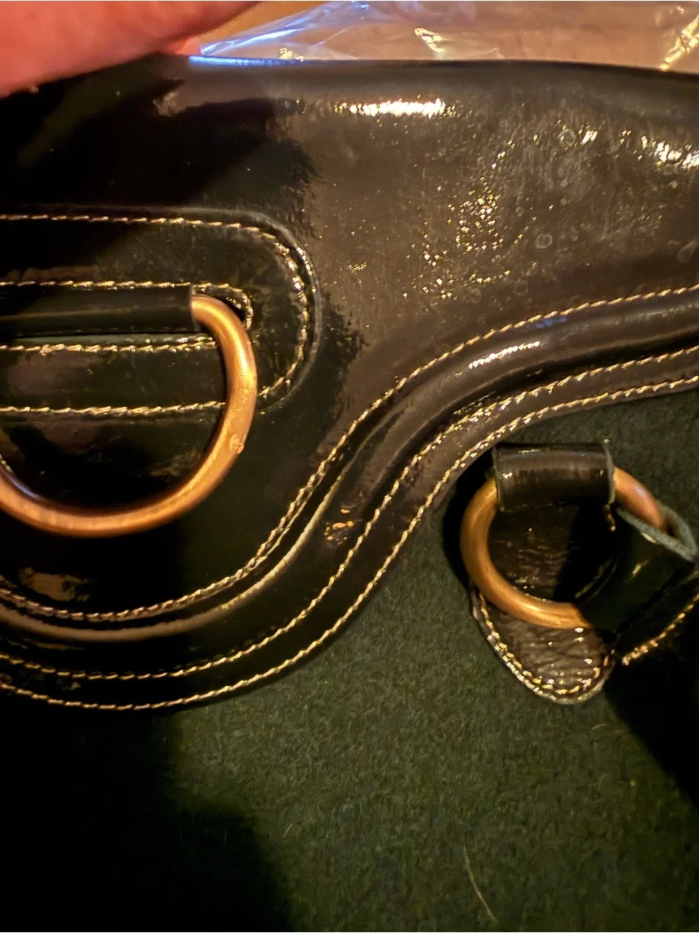 Dark Green and Black Women's Satchel Bag
